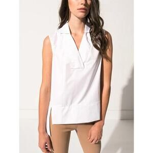 LAMARQUE Keana Split Neck Tunic White XS Prowned